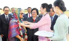 WELCOMING THE PM OF BANGLADESH