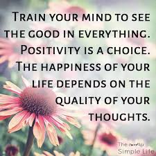 Train your mind to see the good in everything. Positivity is a choice. The  happiness of your life depends on the quality of your thoughts.” (Author  Unknown) | developingsuperleaders